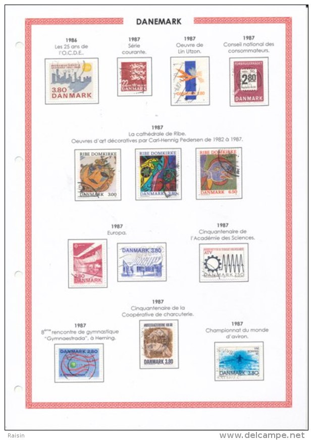 Danemark collection plus de  1500 timbres oblitérés différents, over 1500 different used stamps, 110 pages 99 scans