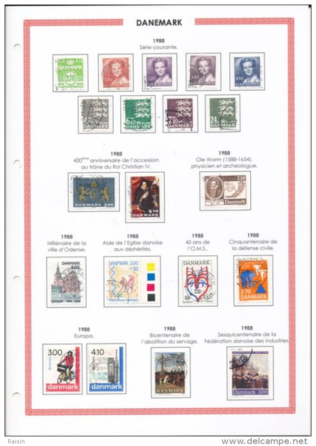 Danemark collection plus de  1500 timbres oblitérés différents, over 1500 different used stamps, 110 pages 99 scans