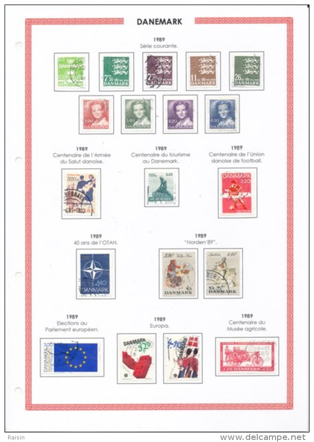 Danemark collection plus de  1500 timbres oblitérés différents, over 1500 different used stamps, 110 pages 99 scans