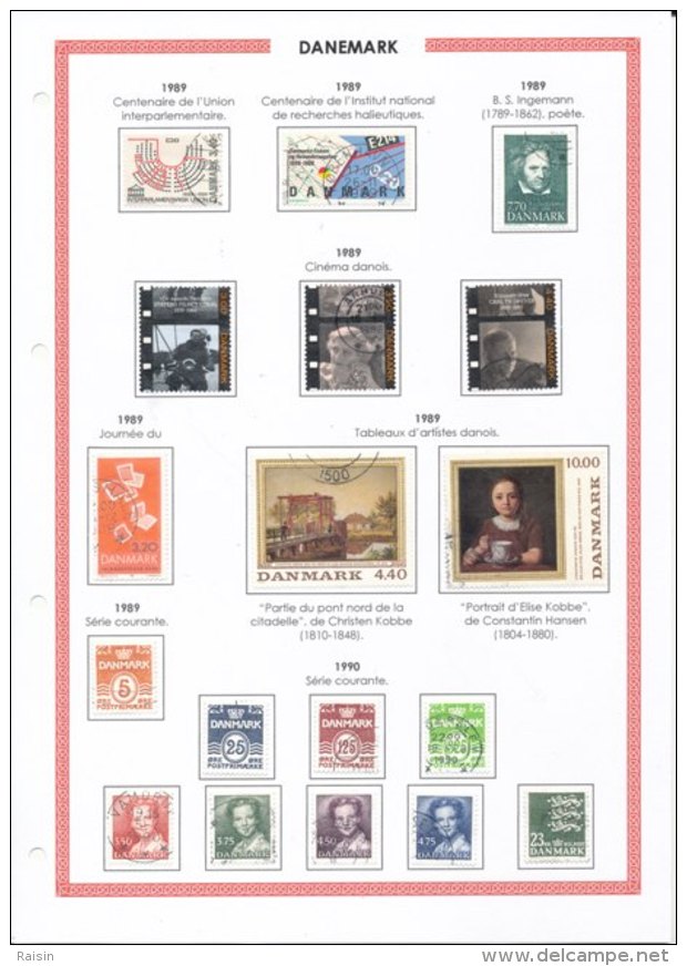 Danemark collection plus de  1500 timbres oblitérés différents, over 1500 different used stamps, 110 pages 99 scans