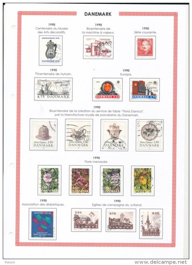 Danemark collection plus de  1500 timbres oblitérés différents, over 1500 different used stamps, 110 pages 99 scans