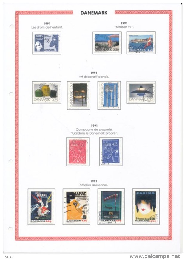 Danemark collection plus de  1500 timbres oblitérés différents, over 1500 different used stamps, 110 pages 99 scans