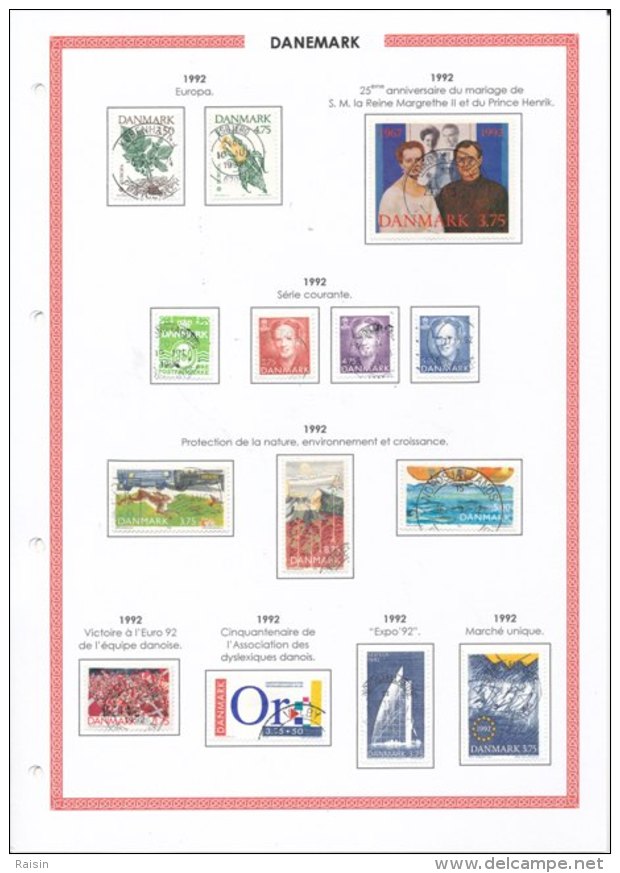 Danemark collection plus de  1500 timbres oblitérés différents, over 1500 different used stamps, 110 pages 99 scans