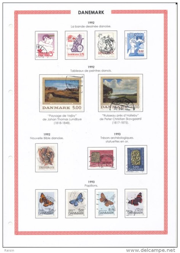 Danemark collection plus de  1500 timbres oblitérés différents, over 1500 different used stamps, 110 pages 99 scans