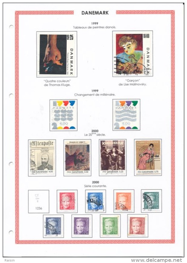 Danemark collection plus de  1500 timbres oblitérés différents, over 1500 different used stamps, 110 pages 99 scans