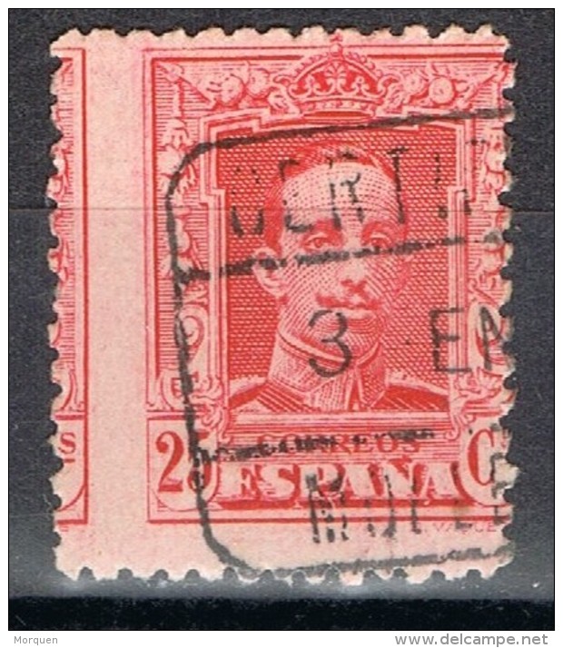 Sello 25 Cts Alfonso XIII Vaquer, Fechador Certificado MOLLERUSA (Lerida), VARIEDAD Edifil Num 317 º - Used Stamps