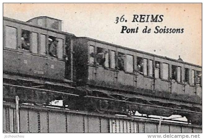 CPA 51 REIMS Marne - Pont De Soissons ° A. Suzaine ** Canal Guerre Ruine Train Wagons Ferroviaire Chemin Fer - Reims