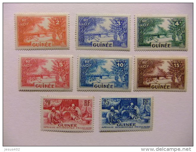 GUINEA FRANCESA GUINEE FRANÇAISE 1938 Yvert N&ordm; 125 -146 ** MNH Incompleta - Nuevos