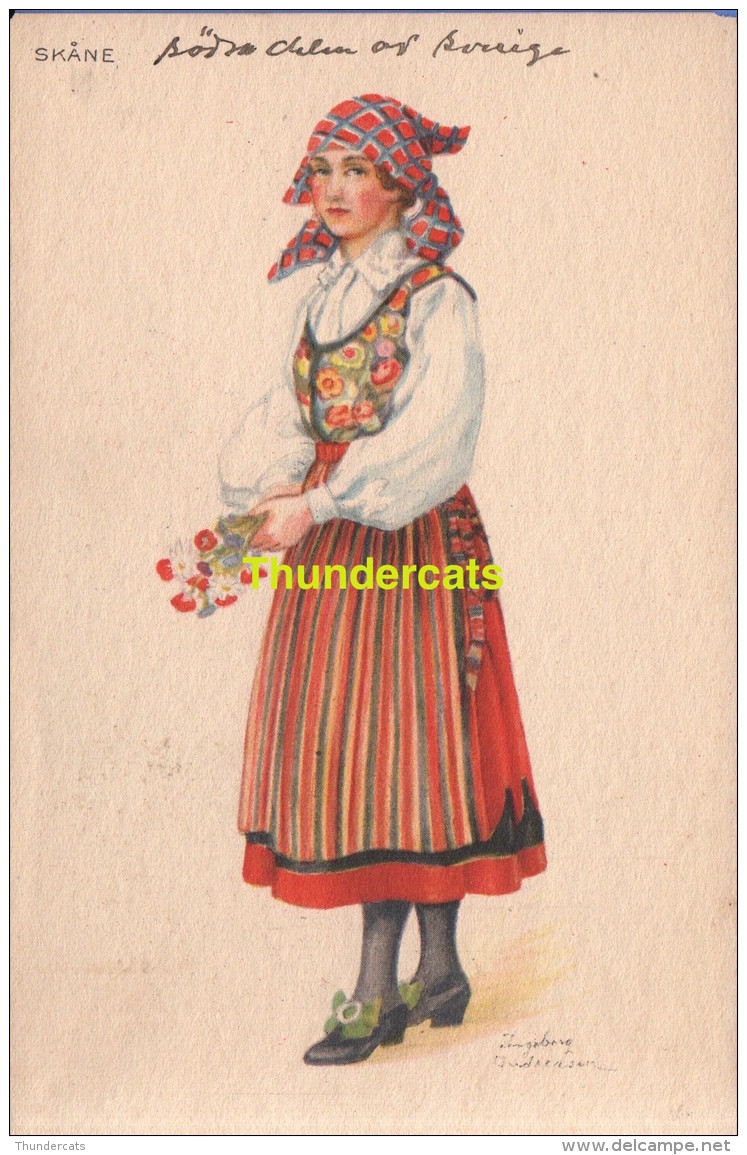 CPA SKANE ILLUSTRATEUR INGEBORG COSTUME TYPE AXEL ELIASSONS STOCKHOLM SVENSK SWEDEN SVERIGE - Suède