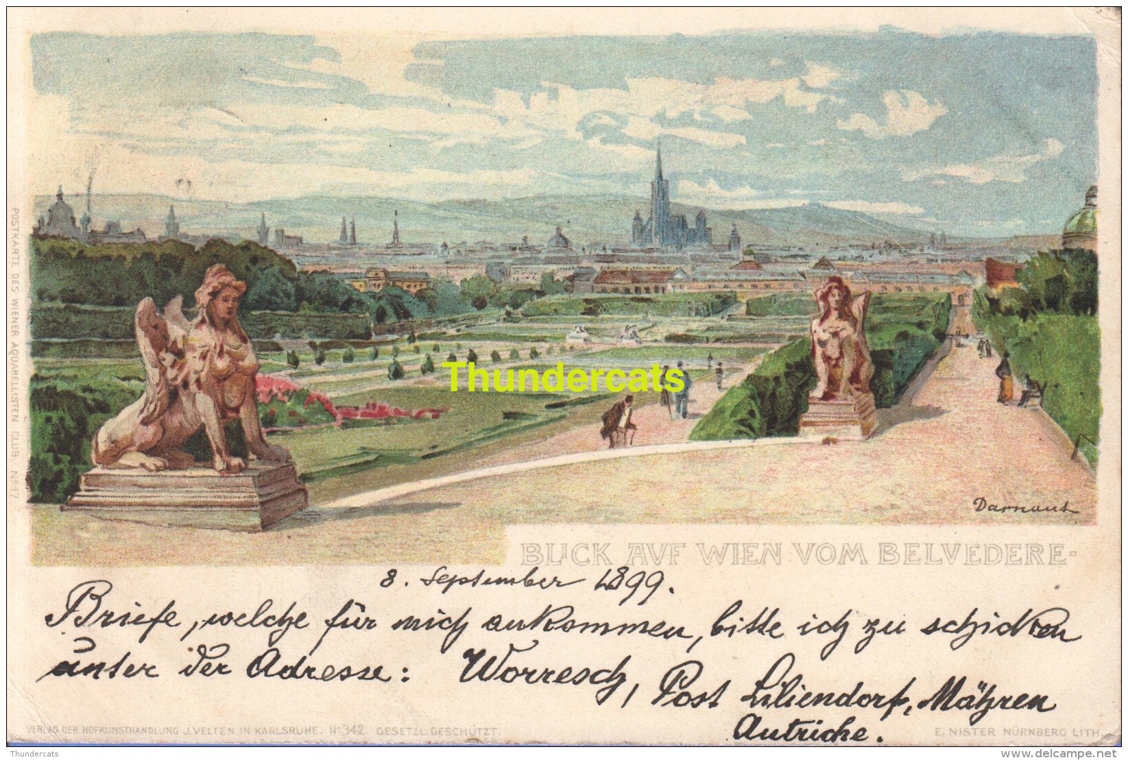 CPA LITHO 1899 BLICK AUF WIEN VOM BELVEDERE E NISTER NURNBERG - Belvedere