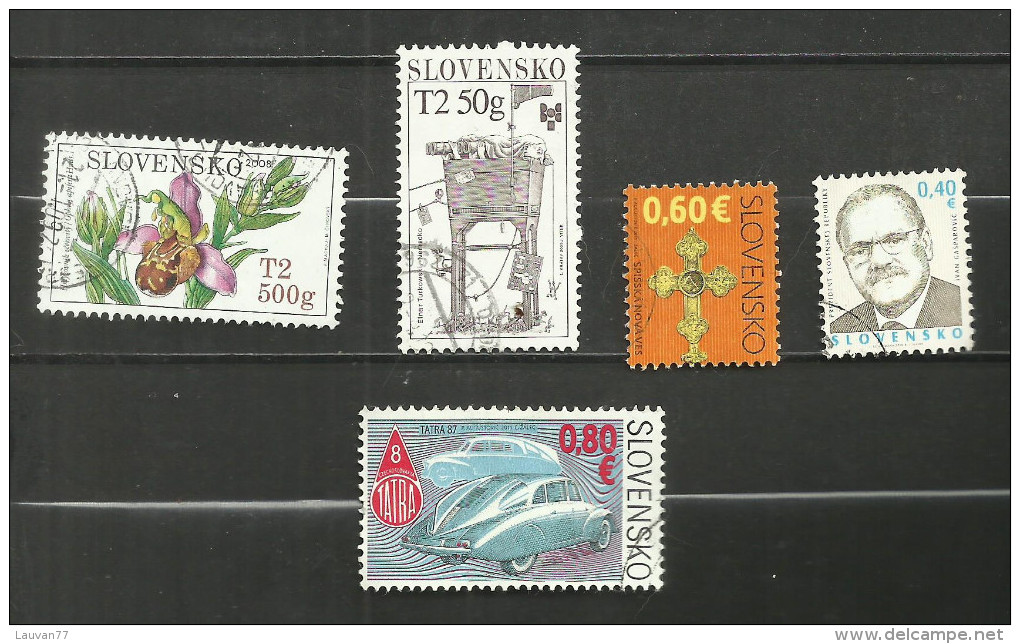 Slovaquie N°515, 539, 547, 549, 581 Cote 5.30 Euros - Usados