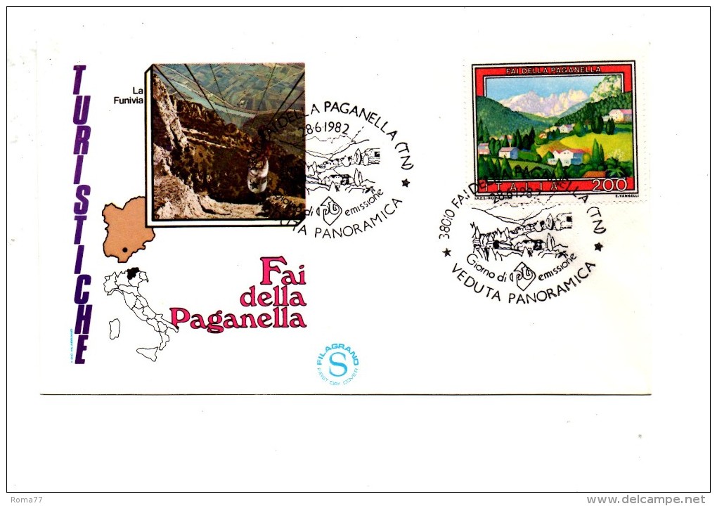Fh38 - REPUBBLICA 1982 , FILAGRANO SENZA  Timbro D'arrivo A.f. FAI DELLA PAGANELLA - FDC