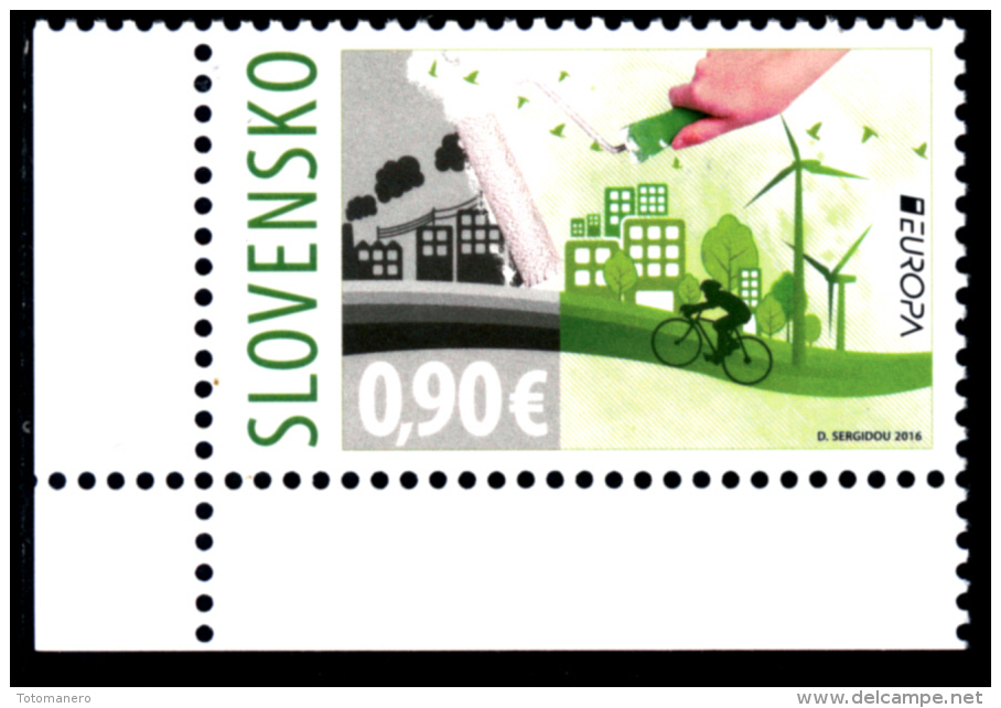 SLOVAKIA/Slowakei/Slovensko EUROPA 2016 "Think Green" Gummed  1v** - 2016