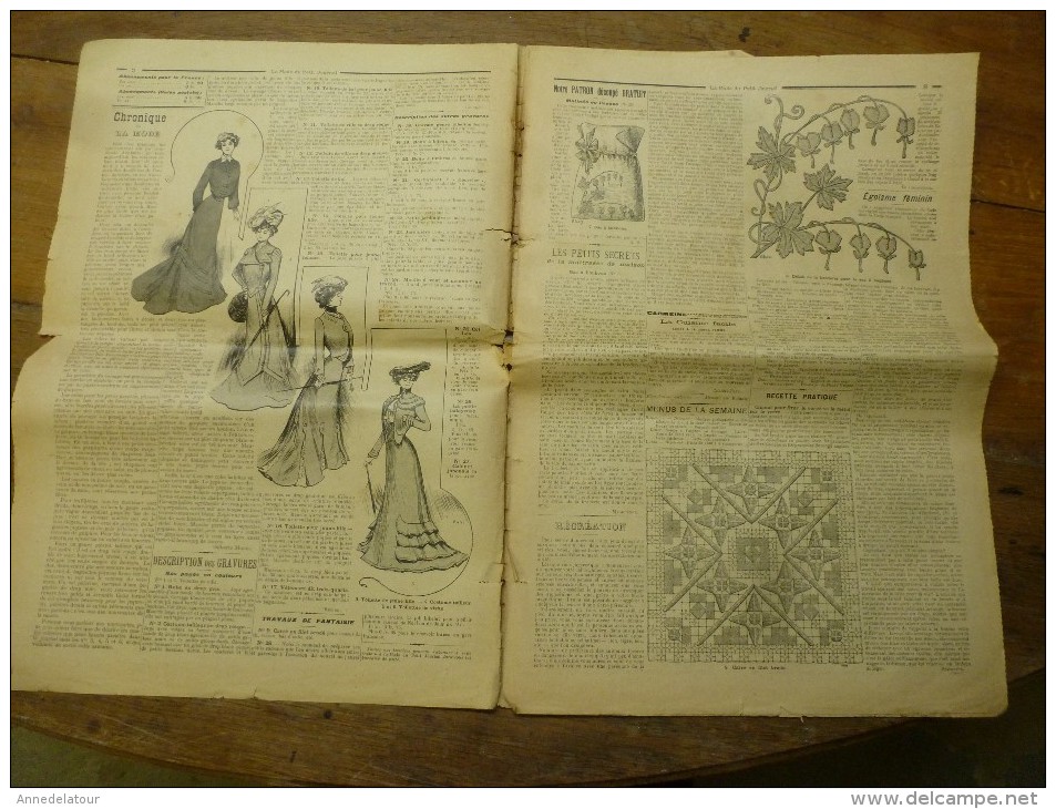 1901 La MODE Du Petit Journal    TOILETTE DE VILLE Gravures Couleurs Sur Double-page Et Une - Collections