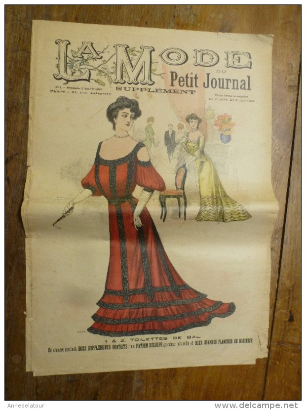1902 La MODE Du Petit Journal    TOILETTES DE BAL Gravures Couleurs Sur Double-page Et Une - Collections