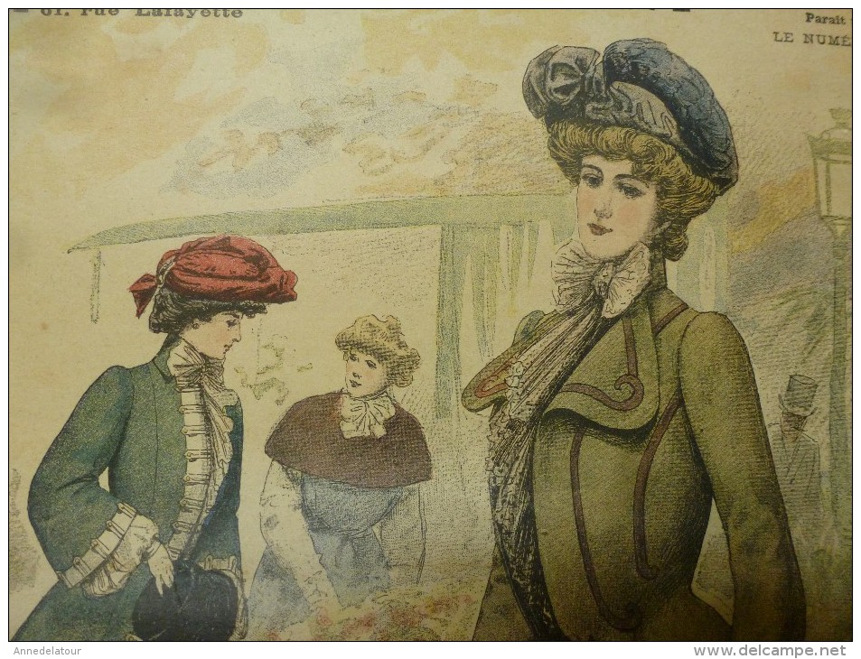 1901La MODE Du Petit Journal    TOILETTES DE VILLE, Gravures Couleurs Sur Double-page Et Une - Sammlungen