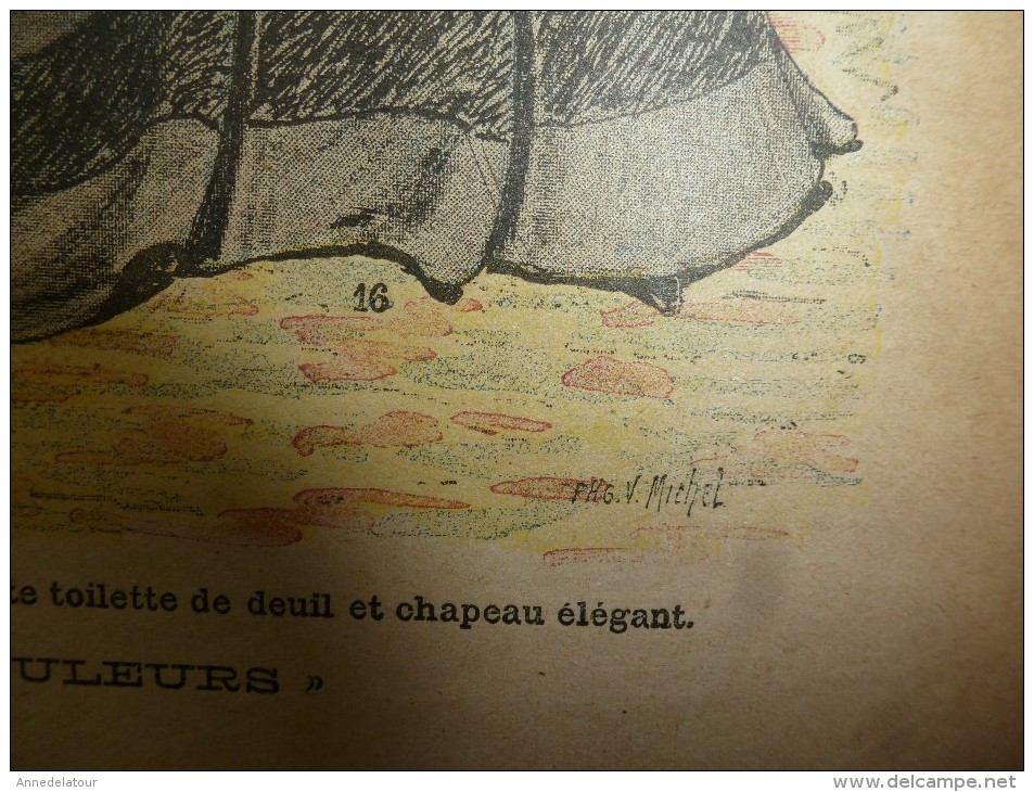 1901La MODE du Petit Journal    CHAPEAU EMILIENNE, TOQUET YVETTE , gravures couleurs sur double-page et une