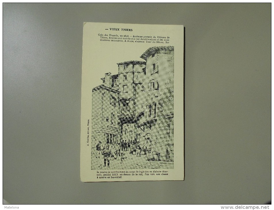 PUY DE DOME  VIEUX THIERS COIN DES HAZARDS EN 1838  No 3 COLLECTIONS PRIVEES - Thiers