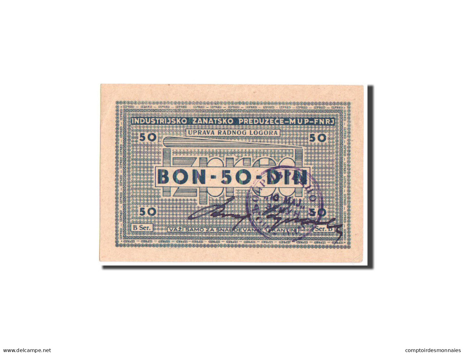 Billet, Croatie, 50 Dinara, 1941-1944, Undated, SPL - Croatia