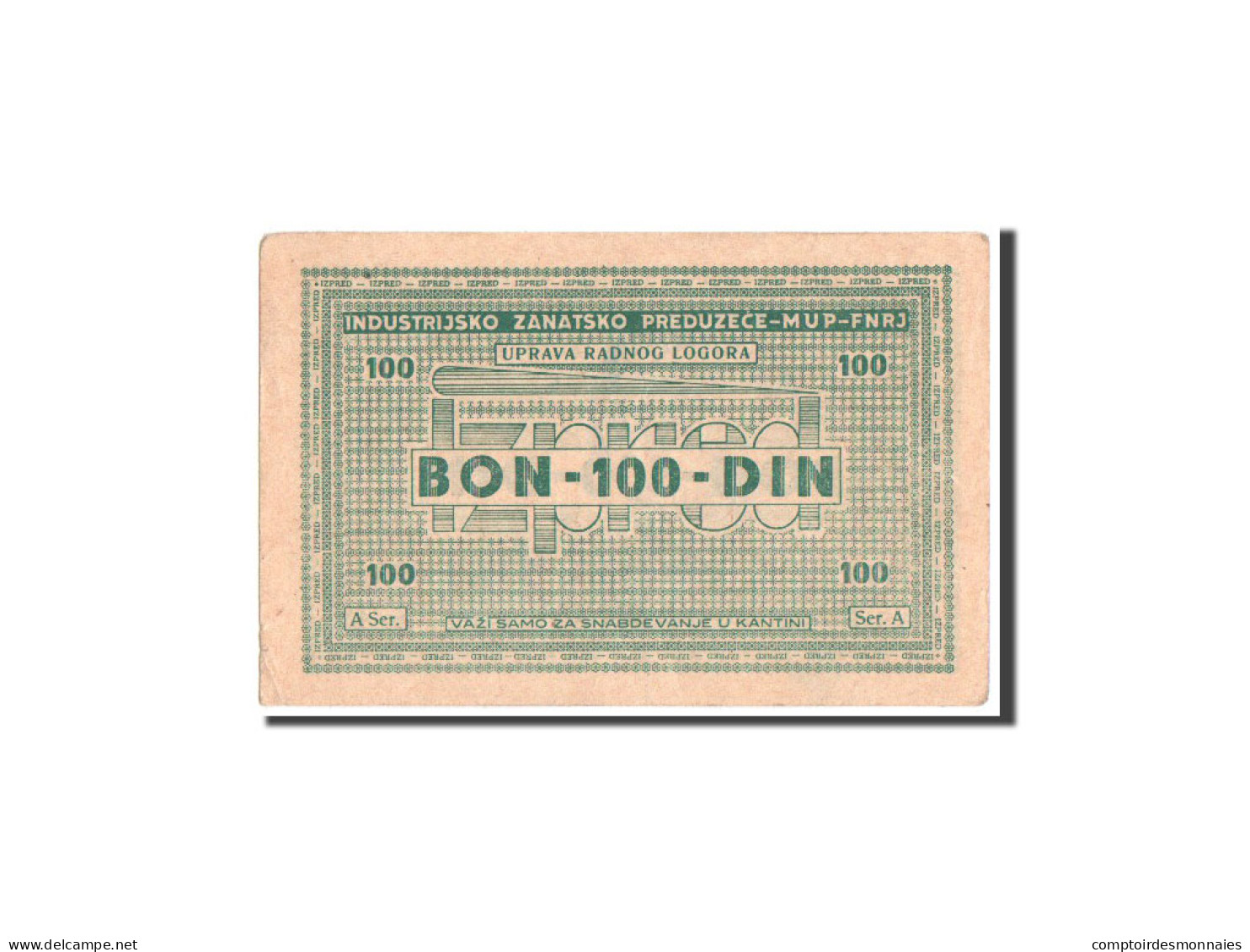 Billet, Croatie, 100 Dinara, 1941-1944, Undated, SUP - Croatia