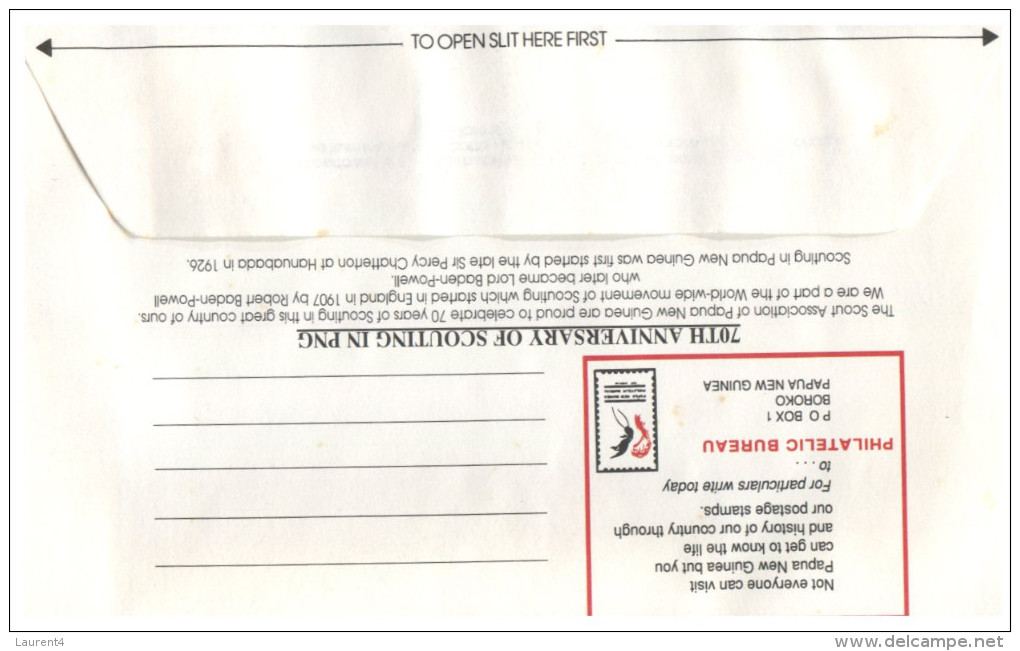 (200) Papua New Guinea Aérogramme - Scouting 75th Anniv. - Papouasie-Nouvelle-Guinée