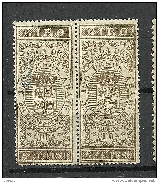 KUBA Cuba Old Giro Tax Stamp In Pair O - Portomarken