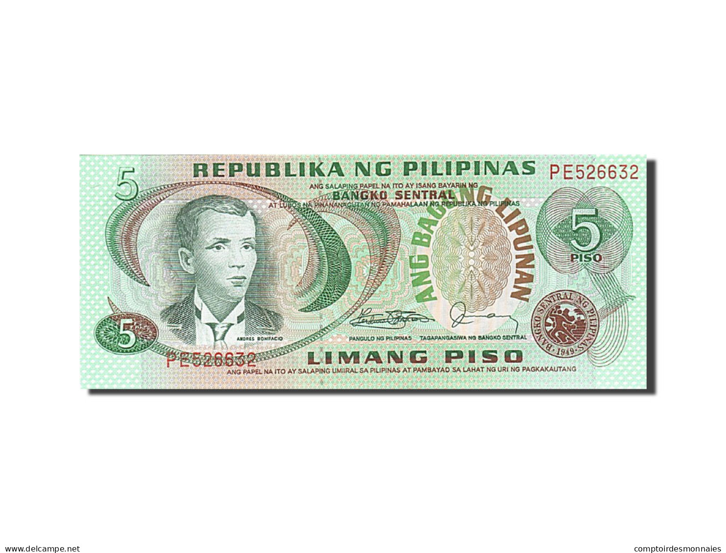 Billet, Philippines, 5 Piso, 1978, Undated, KM:160d, NEUF - Philippinen