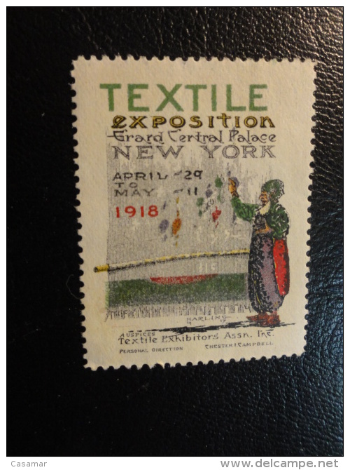 1918 Textile Exposition NEW YORK Vignette Poster Stamp Label USA - Unclassified