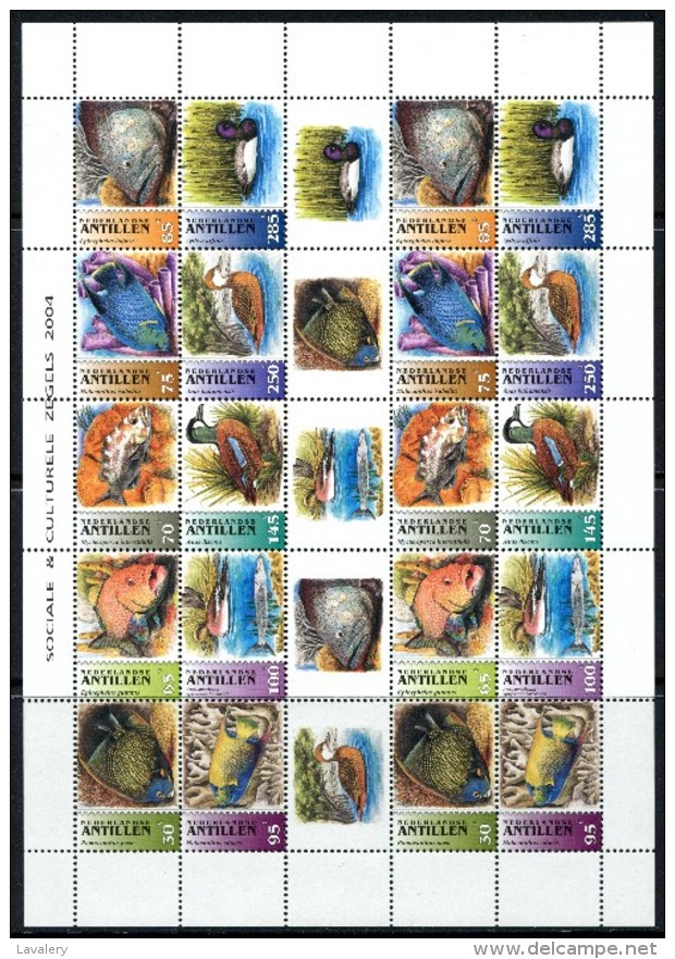 NETHERLANDS ANTILLES 2004 Fish Birds Ducks MNH - Fishes