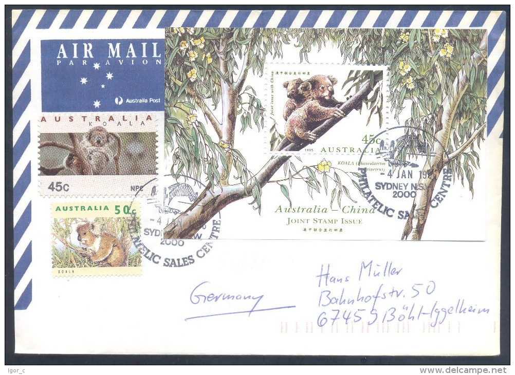 Australia 2000 Air Mail Cover: Fauna Bear Bär Oso Orso Ours: Koala (Phascolarctos Cinereus); Bridges - Bären