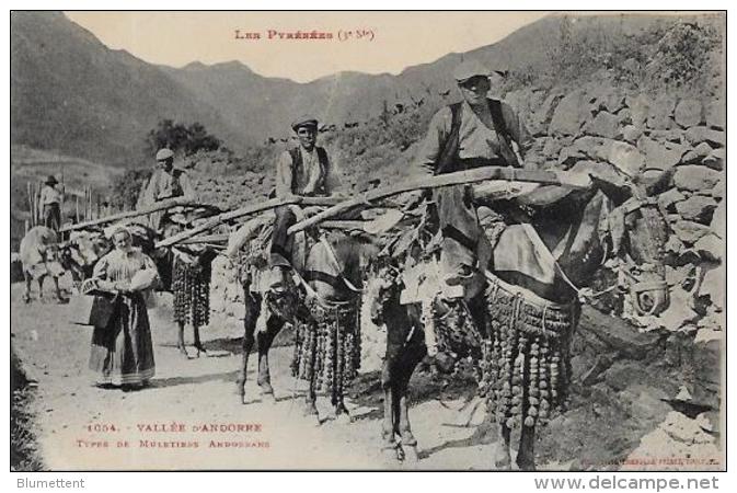 CPA Andorre Andorra écrite  9 X 14 Petit Format Métier Muletiers - Andorre