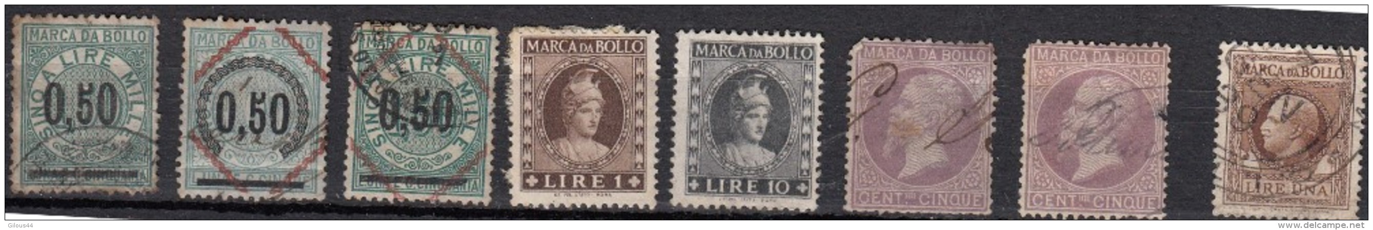 Italie  Timbres Fiscaux  Marca Da Bollo  8 Valeurs - Fiscales