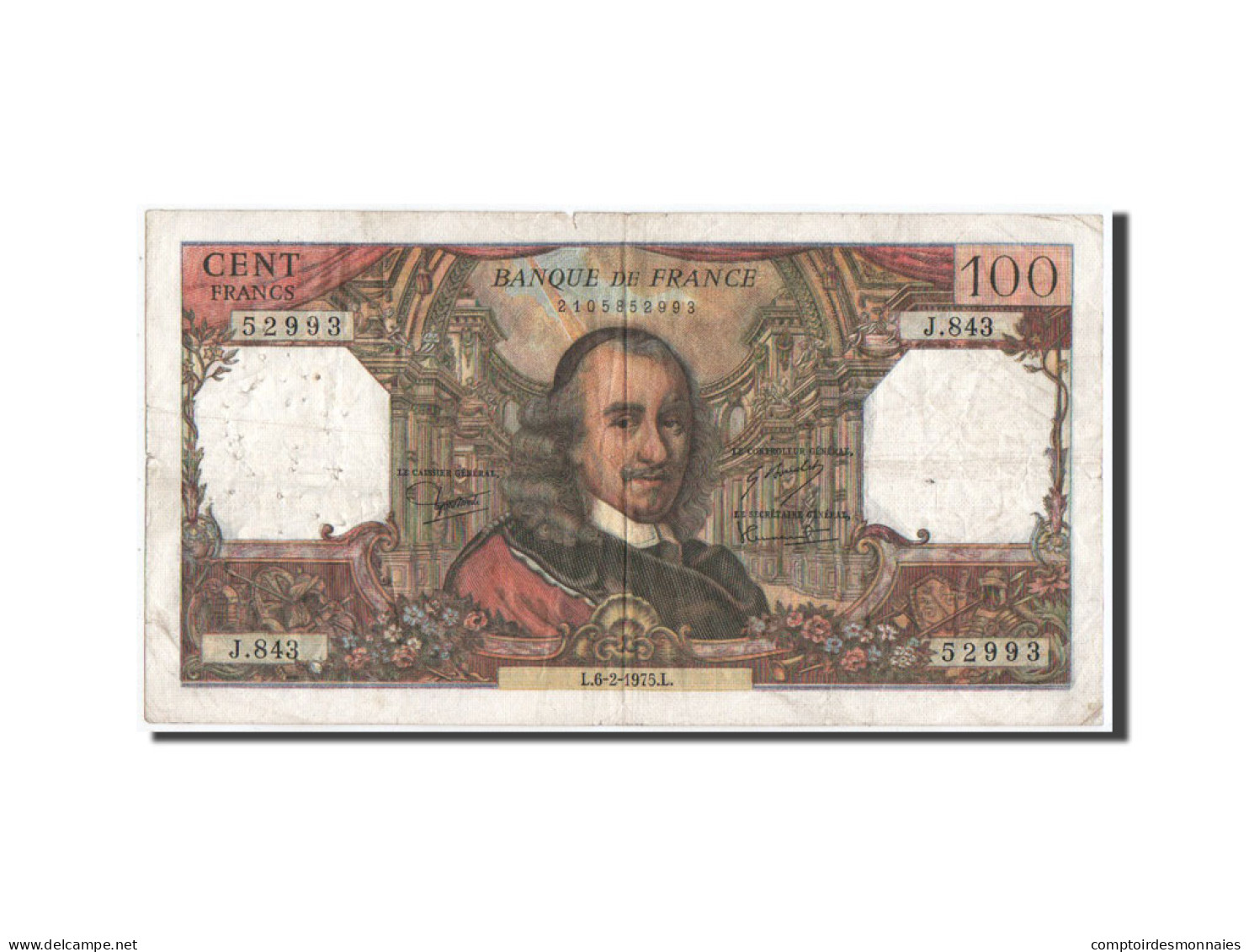 Billet, France, 100 Francs, 1975, 06.02.1975, TB, Fayette:65.48, KM:149e - 100 F 1964-1979 ''Corneille''