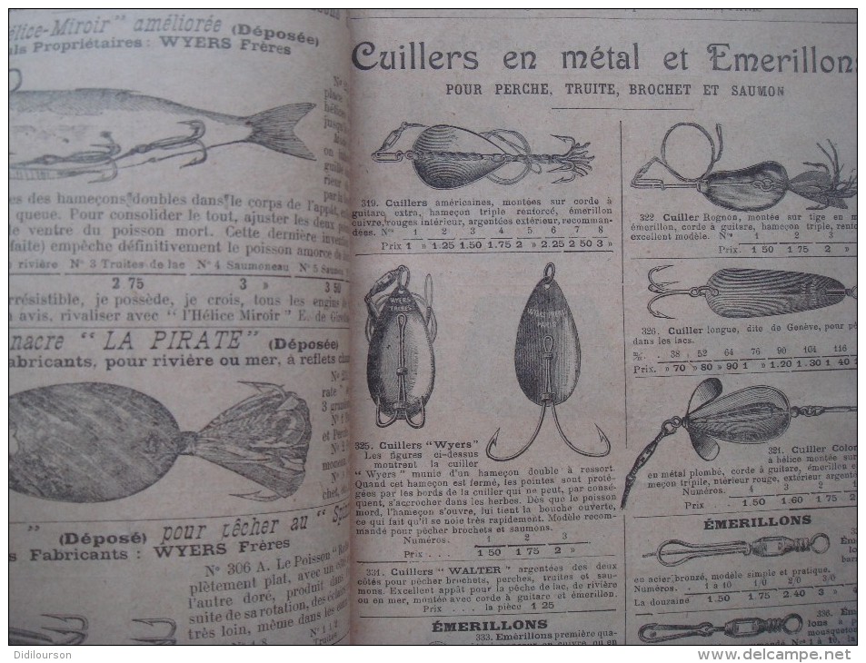 catalogue de pêche WYERS Paris 1900 pour la pêche en eau douce et en mer