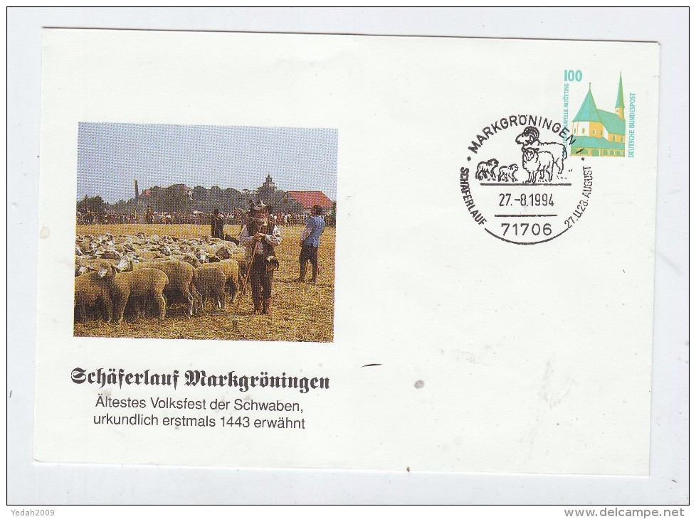 Germany SHEEP COVER CANCEL 1994 - Sonstige & Ohne Zuordnung