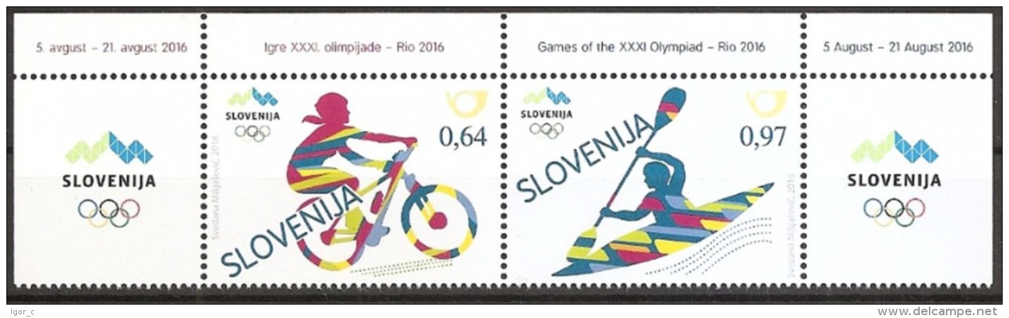 New Neu 2016 MINT MNH ** Summer Olympic Games Rio Brasil: Canoeing And Kayaking Kayak; Cycling BMX Mountainbike Ciclisme - Summer 2016: Rio De Janeiro