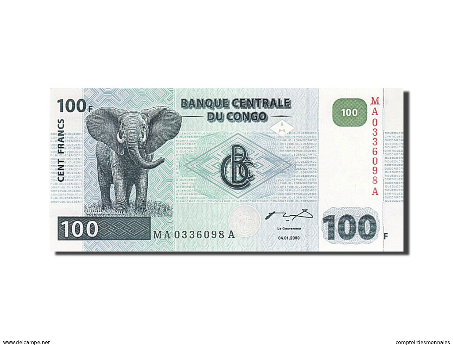 Billet, Congo Democratic Republic, 100 Francs, 2000, 2000-01-04, KM:92a, NEUF - República Democrática Del Congo & Zaire