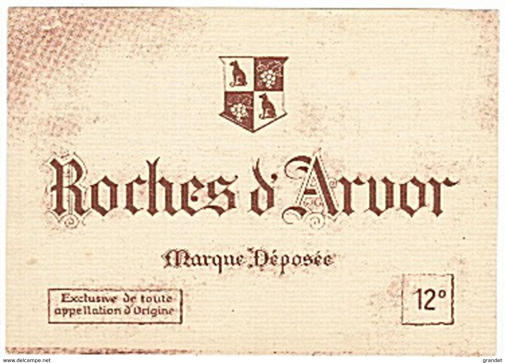 ETIQUETTE - ROCHES D'ARVOR - - Andere & Zonder Classificatie