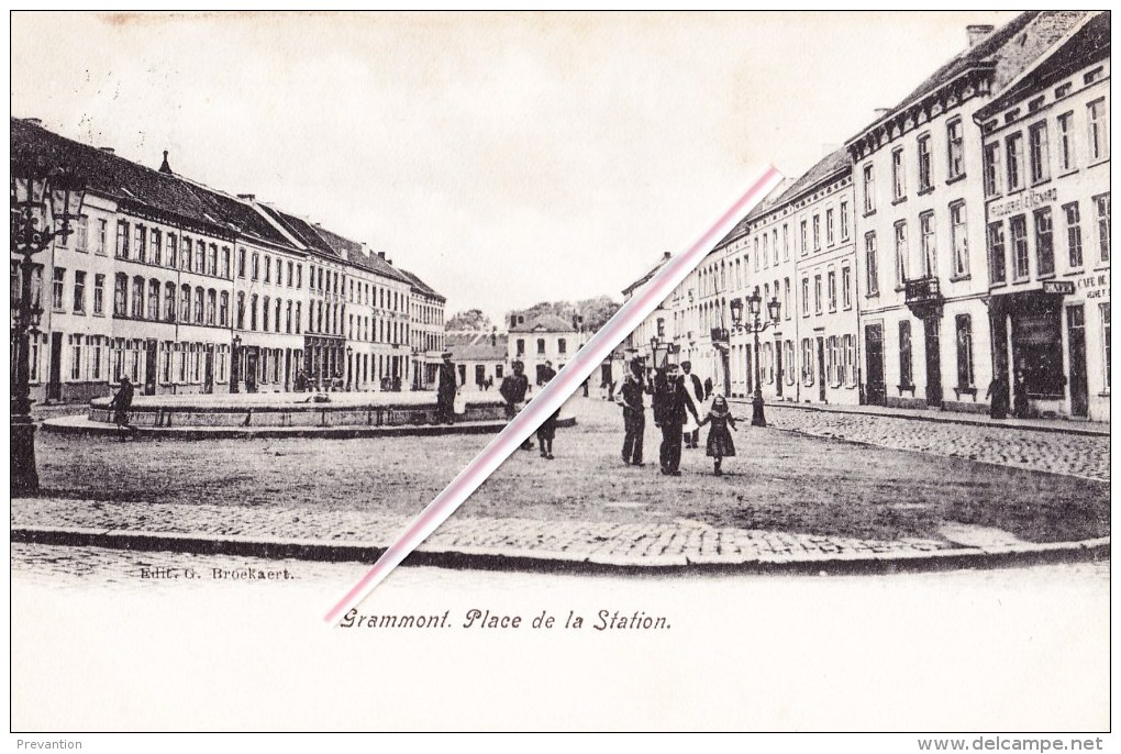 GRAMMONT - Place De La Station - Carte Animée Et Circulée Vers Namur En 1905 - Geraardsbergen