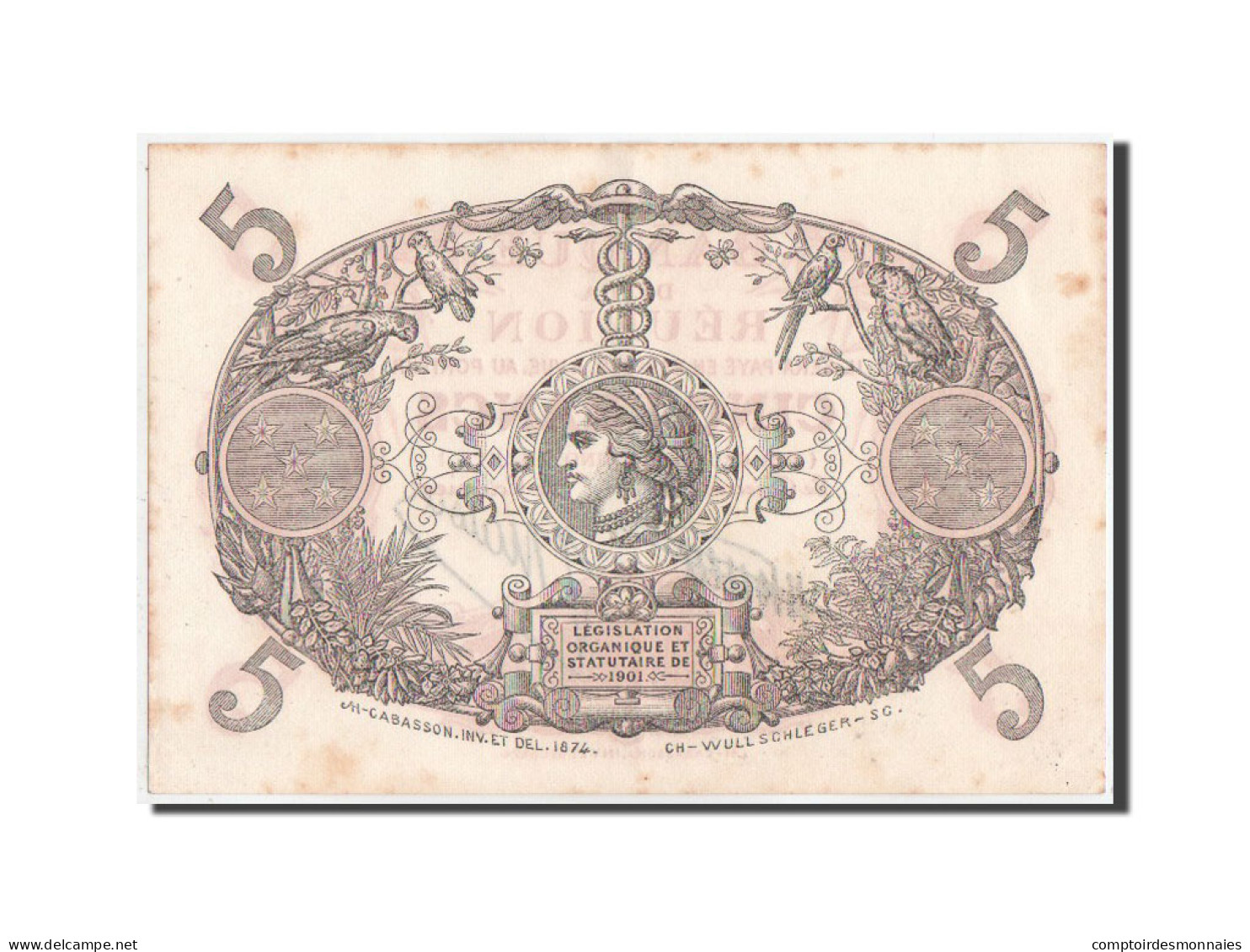 Billet, Réunion, 5 Francs, 1938, KM:14, SUP - Réunion