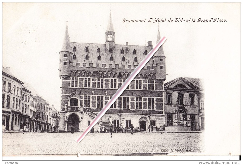 GRAMMONT - L'Hôtel De Ville Et La Grand'Place - Carte Animée Et Circulée Vers Namur En 1905 - Geraardsbergen