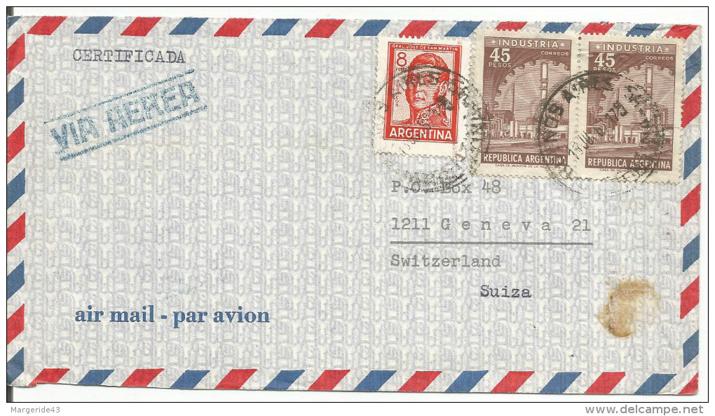 ARGENTINE LETTRE AVION POUR LA SUISSE 1967 - Briefe U. Dokumente