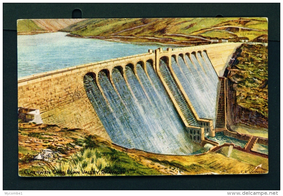 WALES  -  Rhayader  Elan Valley  Claerwen Dam  Unused Vintage Postcard - Radnorshire