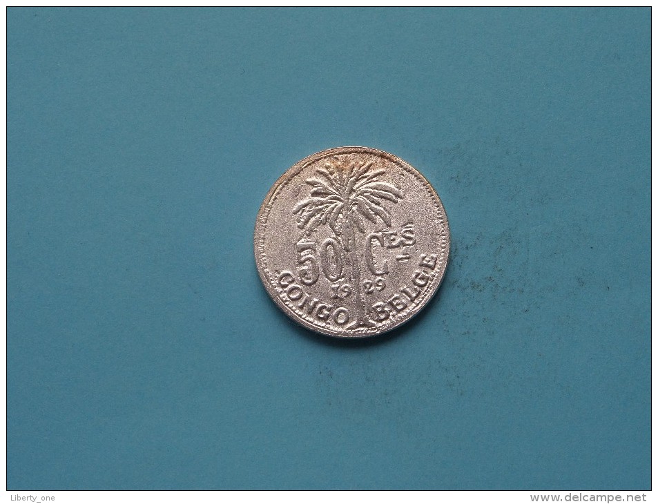 50 Centimes 1929 ( Fr ) 7.9 Gr. ( FAKE / VALS (!) ( Details Zie Foto´s) !! - 1910-1934: Albert I
