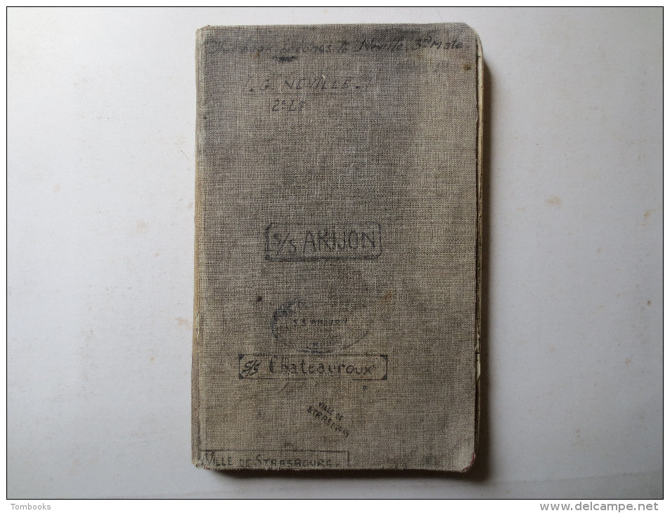 Carnet De Bord - 2e Lieutenant - SS. Arijon - SS. Châteauroux Et Ville De Srasbourg - - Schiffe