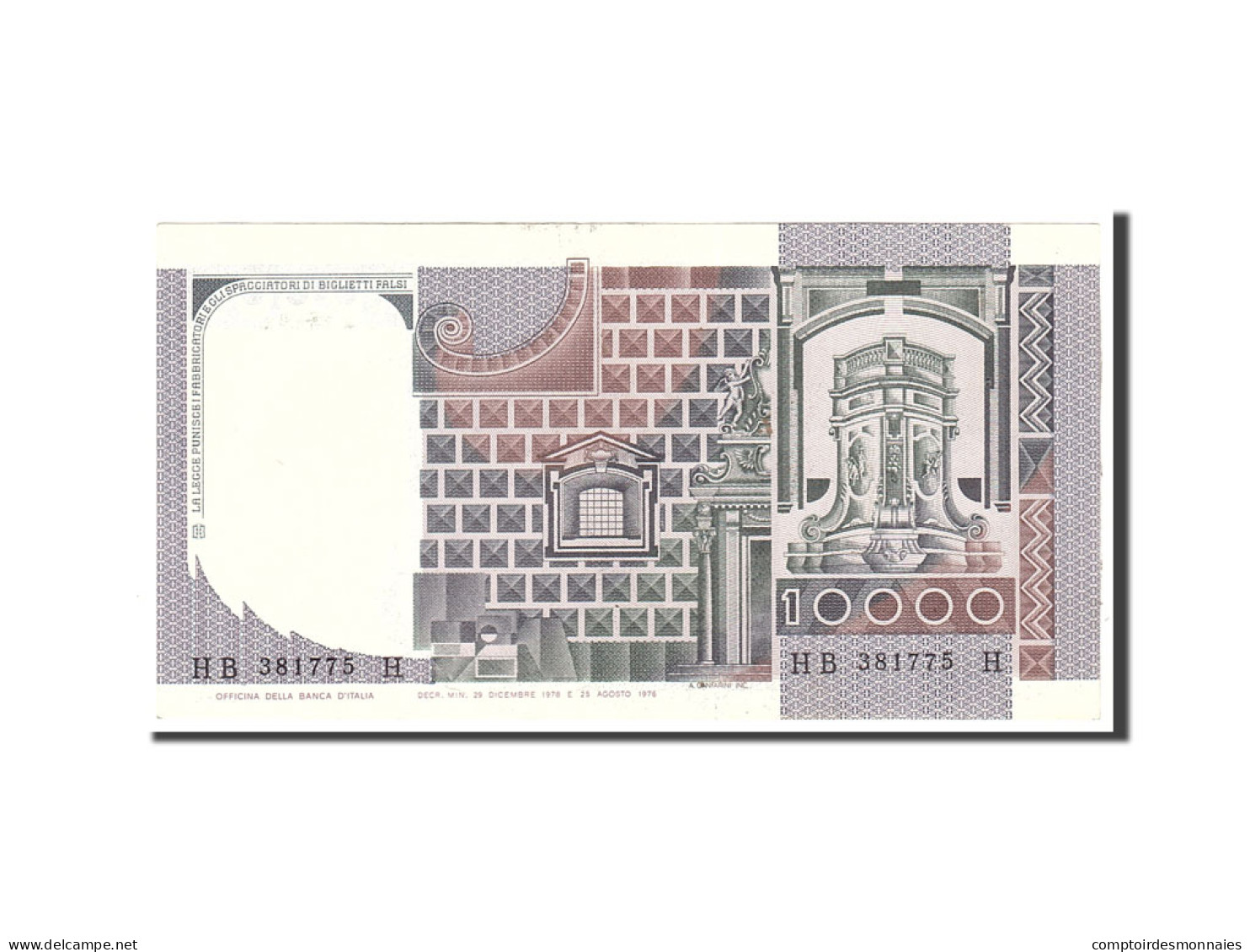Billet, Italie, 10,000 Lire, 1978, 1978-12-29, KM:106a, TTB+ - 10.000 Lire