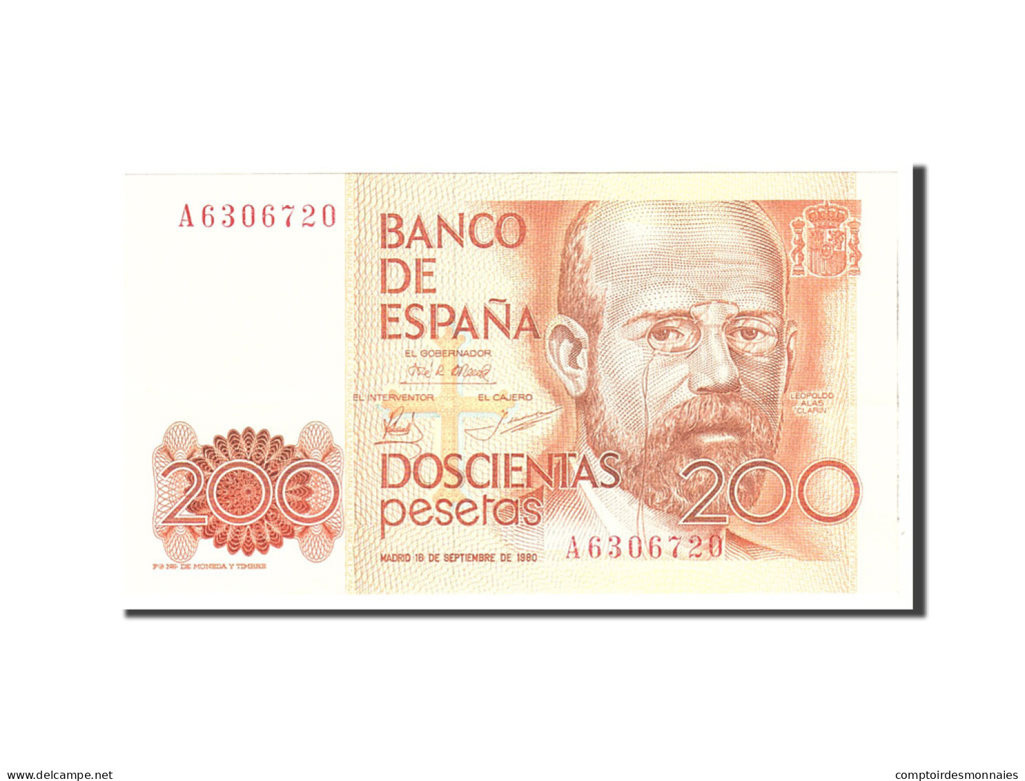 Billet, Espagne, 200 Pesetas, 1980, 1980-09-16, KM:156, SPL - [ 4] 1975-… : Juan Carlos I