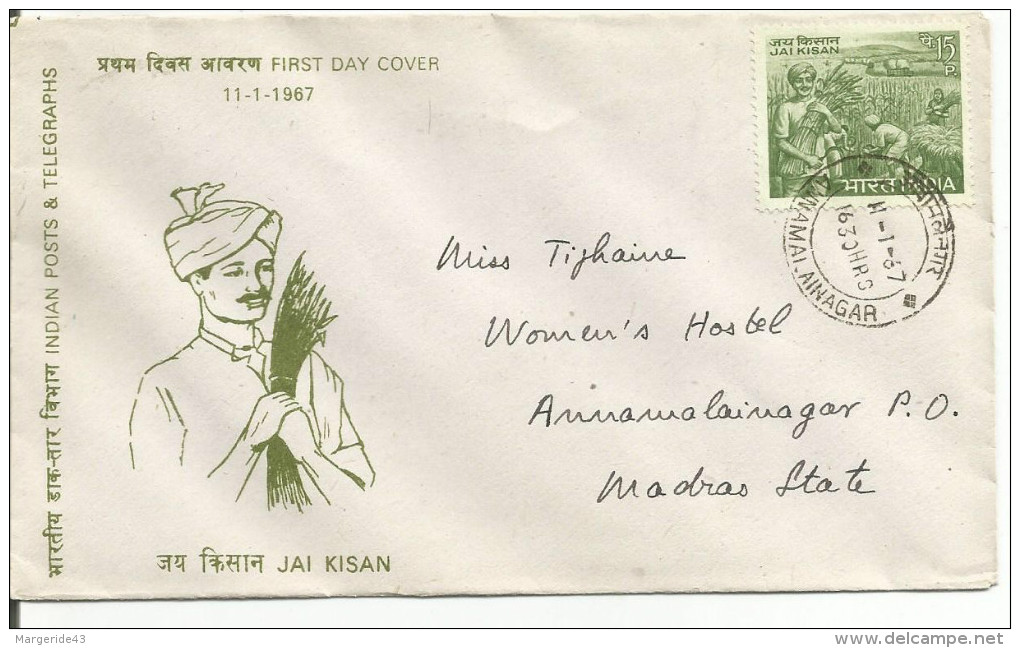 INDE FDC 1967 JAI KISAN - FDC