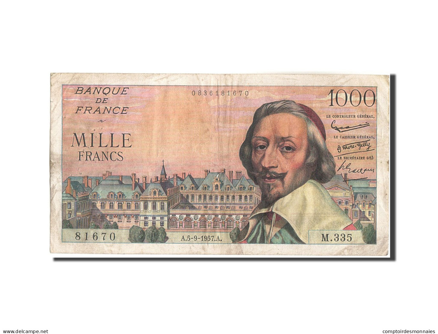 Billet, France, 1000 Francs, 1 000 F 1953-1957 ''Richelieu'', 1957, 1957-09-05 - 1 000 F 1953-1957 ''Richelieu''