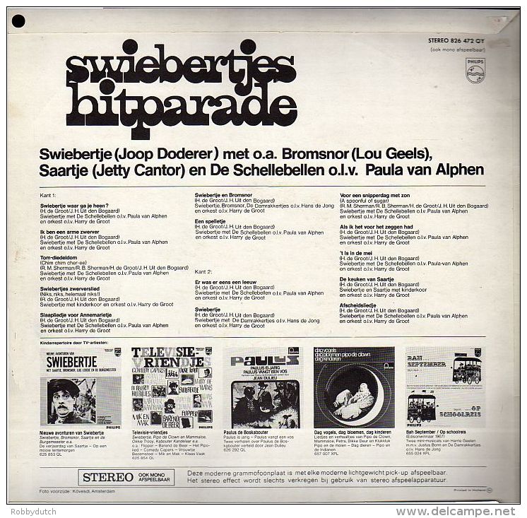 * LP *  Swiebertjes Hitparade (Holland 196?) - Bambini
